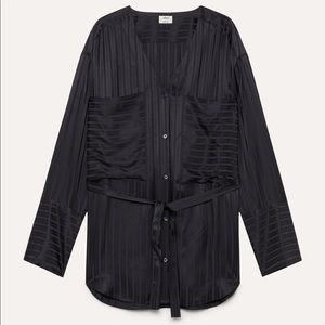 Wilfred Aritzia ZELIE SHIRT silk blend black blouse